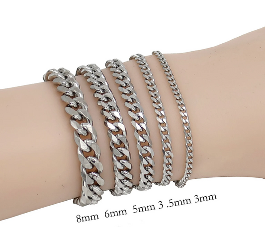 Cuban Chain Men Bracelet sillver