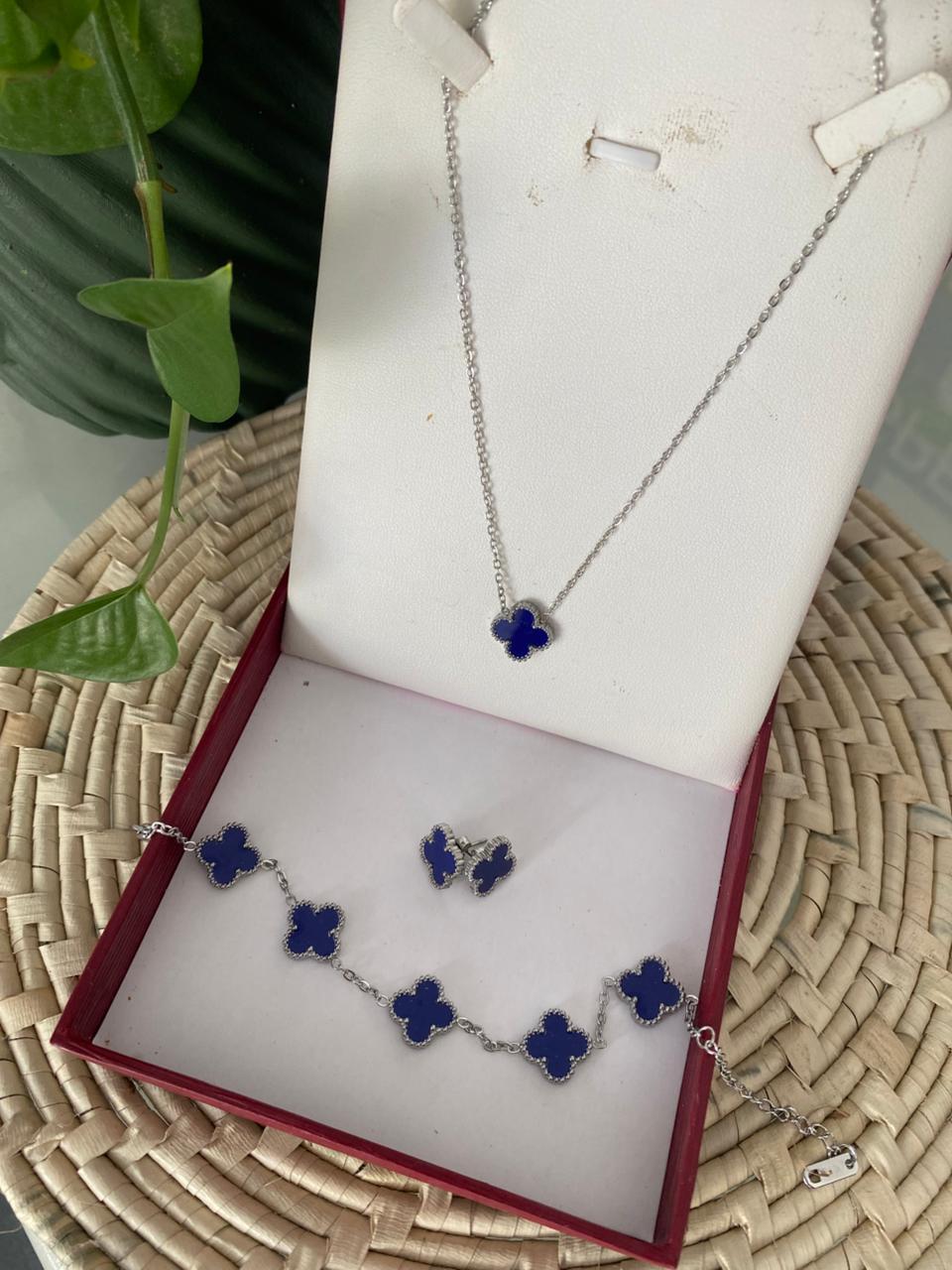 CleefLux™ 3 in 1 Silver Bundle- Clover set jewelry ( 4 Leaf)