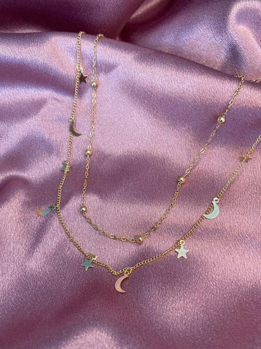 charm layerd necklace
